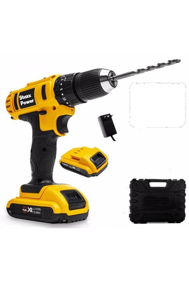 24 V 5 Ah Darbesiz Metal Dişli Şanzuman Çift Akülü Şarjlı Vidalama Matkap Çantalı Set - 2