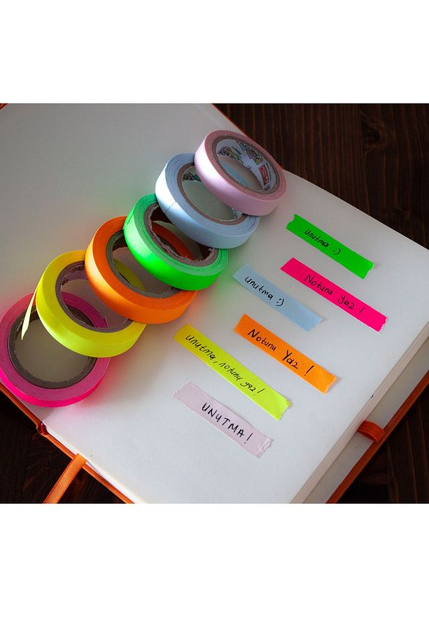 Yapışkanlı Not Yazma Bandı (neon Pembe) - 2