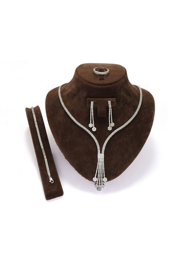 Artemis Bayan Gümüş Su Yolu Set - Kolye, Bileklik, Küpe, Yüzük - 1