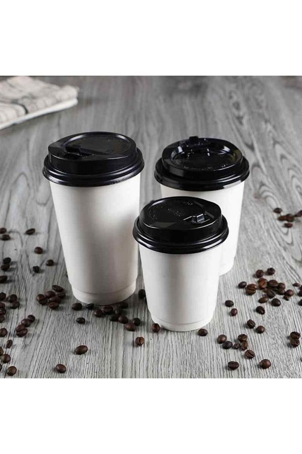 16 Oz Karton Bardak + Kapak Set 100 Adet - 1