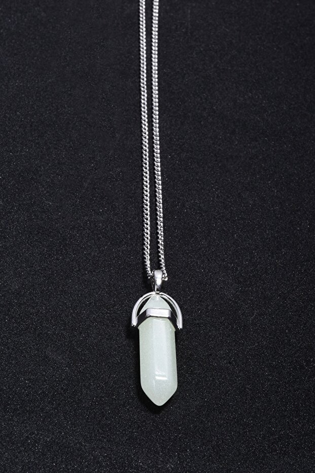 Natural Stone Nail Necklace - Phosphorescent, Natural, Tky0021