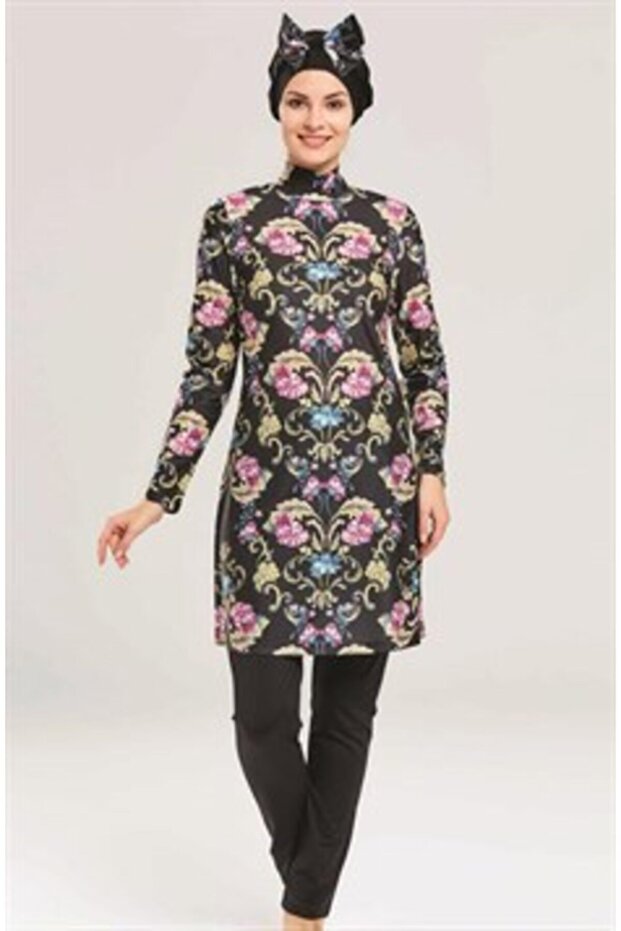 ملابس السباحة الحجاب منقوشة القرنفل - 2