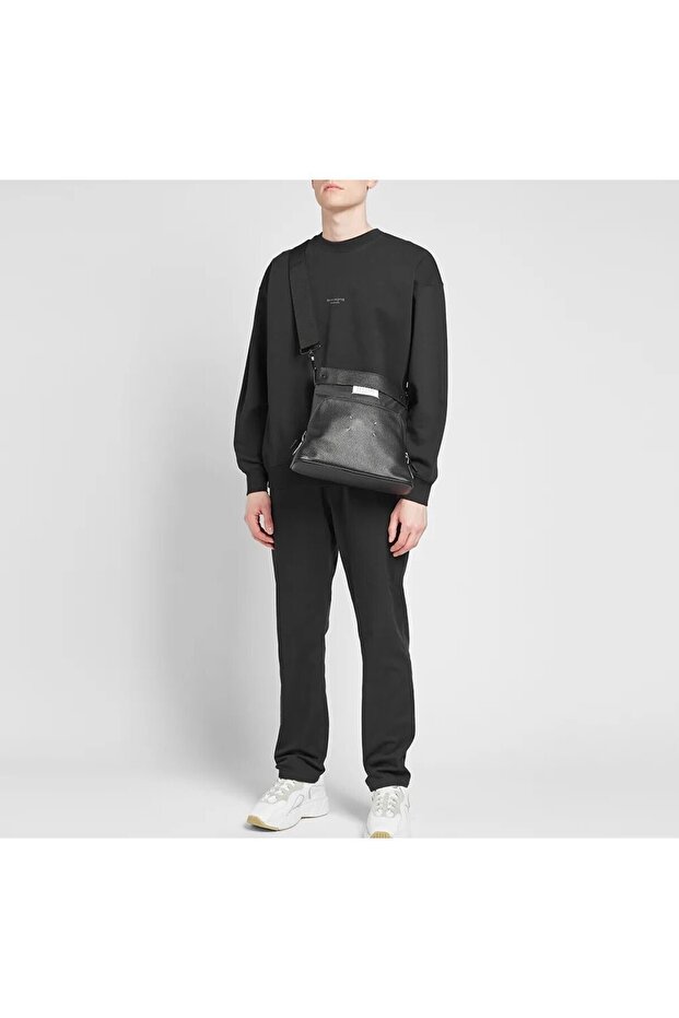 Yıpranmış Ters Logo Geniş Sweatshirt - 4