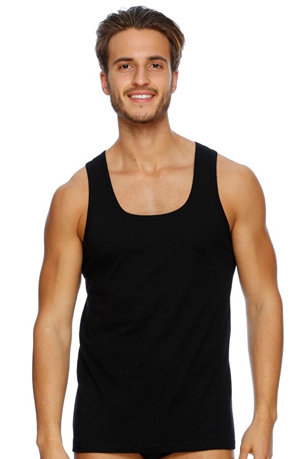 قميص داخلي رجالي باللون الأسود بحمالات 2-pack 1520