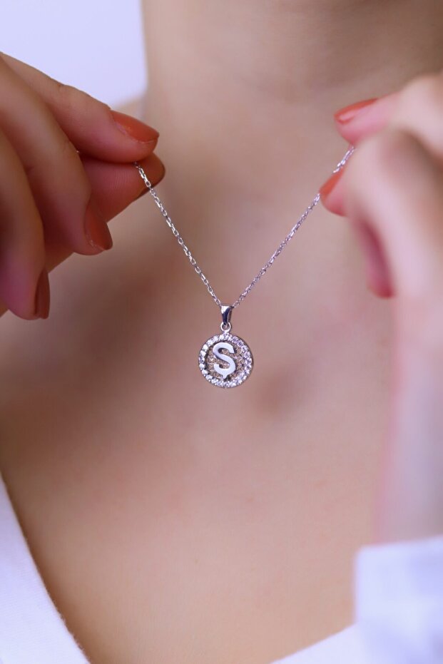 Ş Harfli Gümüş Kolye - 1