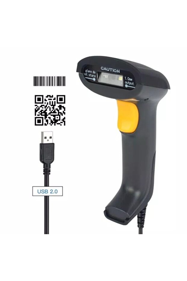 Fixpos Black Qr Code Reading 1D to 2D Barcode Scanner - 1