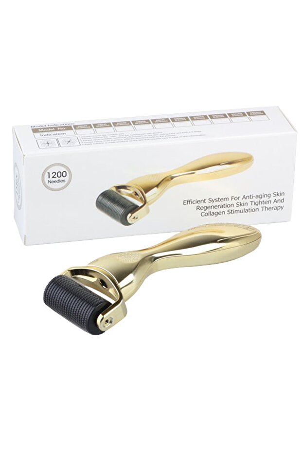 Dermaroller titanium body gold 1.00mm 1200 needles for body
