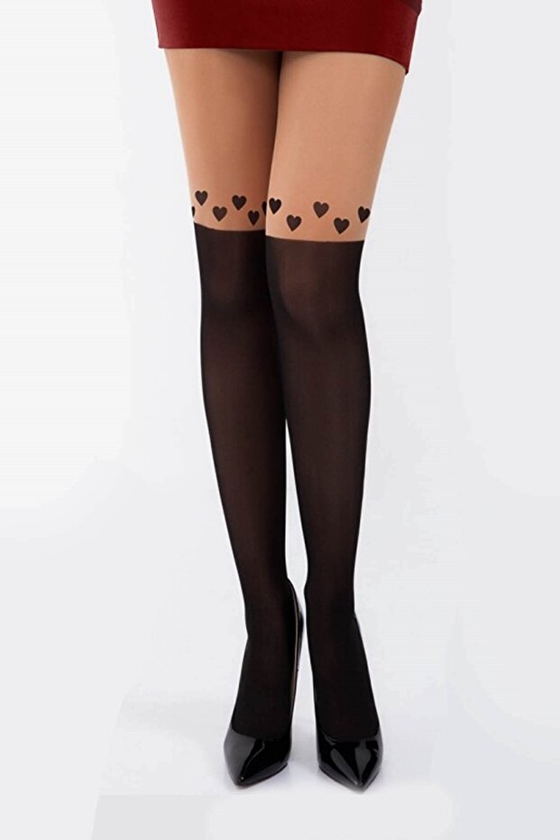 My Heart Patterned Pantyhose