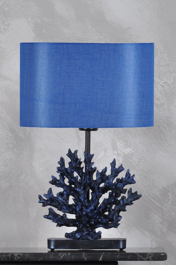 Modern Dizayn Mercan Abajur Cobalt Mavi - 1