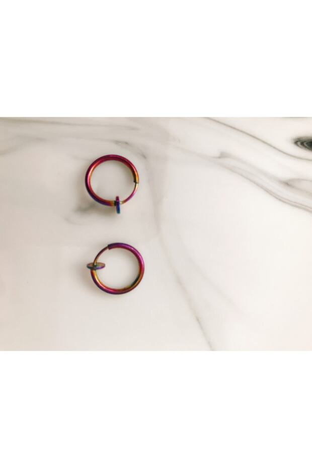 Steel Hoop Earrings for Non-Pierced Ears, Clip-on Cartilage Earrings
