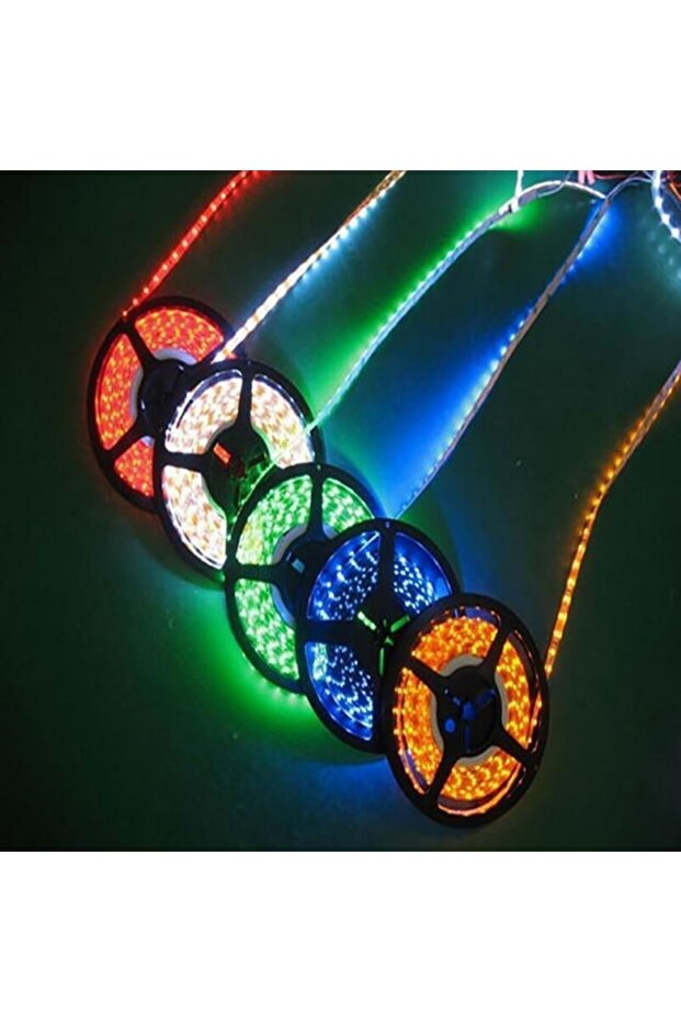 Yeşil Tek Çipli Silikonsuz Şerit Led 5 Metre - 5