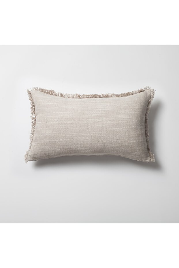 " Soho " - Linen Tassel Throw Pillow 30x50 (Inner Pillow Included)