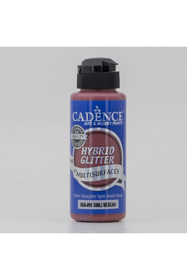 Simli Gümüş Mercan Hybrid Glitter Multisurface Akrilik Boya Hsg-096 Mercan 120ml - 1