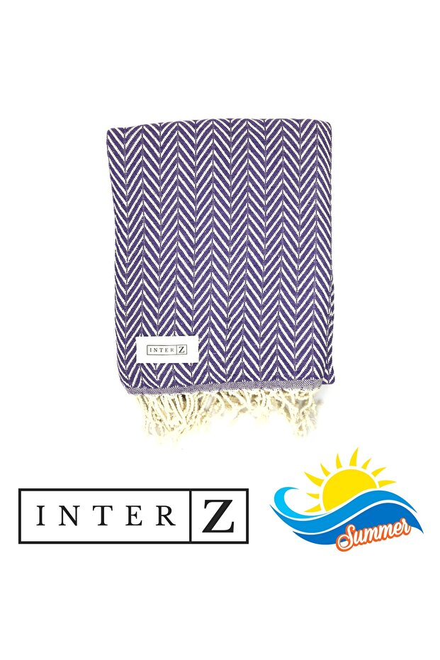 100% Cotton Beach Towel, Xxl 100x180cm, Marmaris, Purple