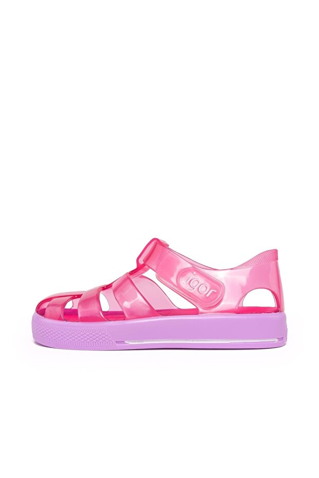 S10270 Star Bicolor Children's Red Purple Sandals