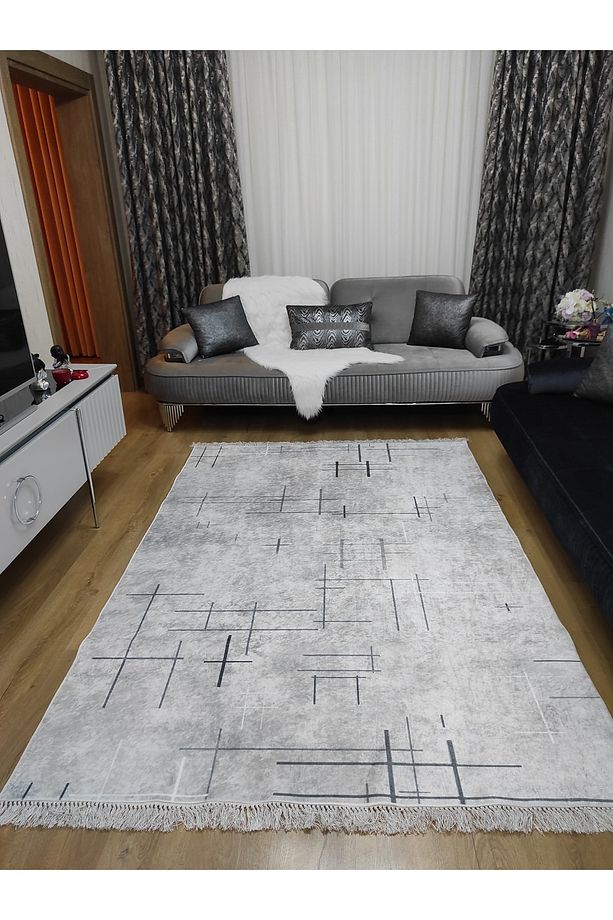 Dijital Baskılı Yıkanabilir Kaymaz Taban Ince Yazlık Salon Mutfak Halısı - 1