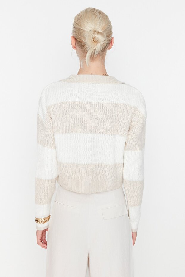 Weich strukturierter Strickpullover mit Farbblockdesign in Steinoptik - TWOAW22KZ0226 - 5