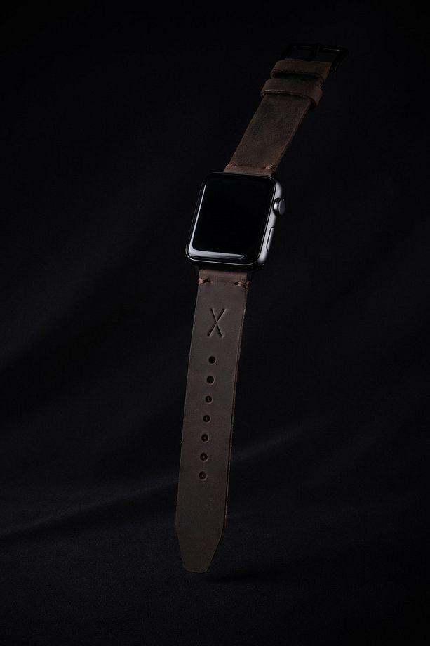 Minimal X Apple Watch Kordonu 42/44/45 Mm - Kestane Crazy Gerçek Deri & El Yapımı - 7