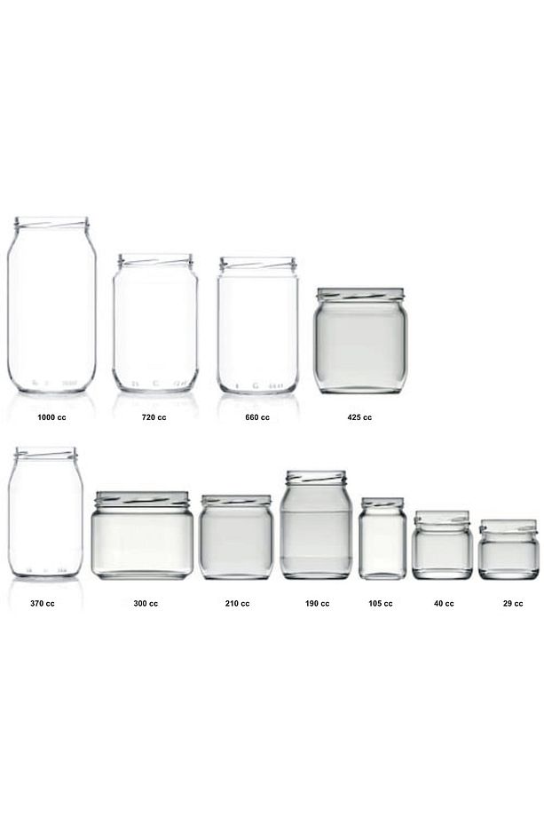 1000 Cc (1 Litre) Kavanoz 3 Adet + 3 Adet Baskılı Kapak - 3
