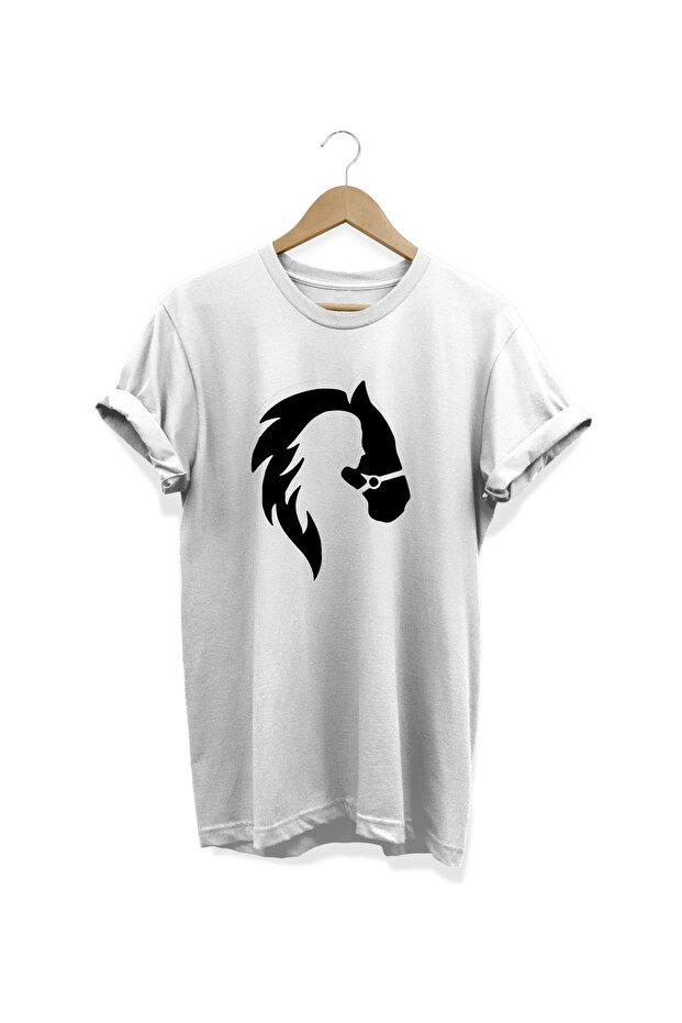 Horse Printed White T-Shirt