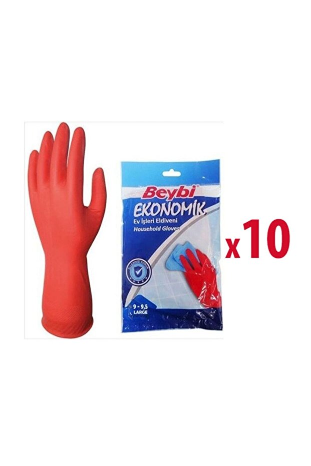 Economical Housework and Dishwashing Gloves - 10 Pairs 9-9.50