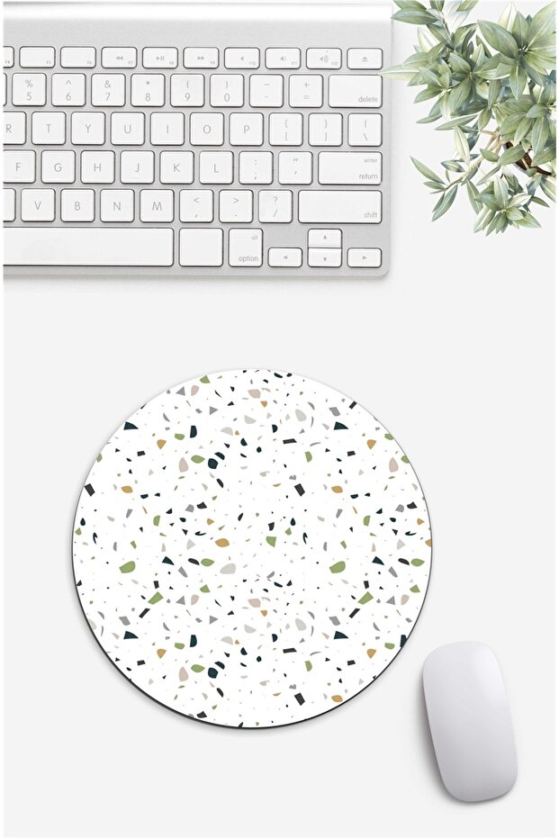 Green Terrazzo Patterned Mouse Pad - 1