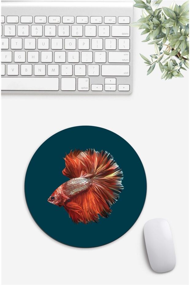 Polygonal Fish Pattern Mouse Pad - 1