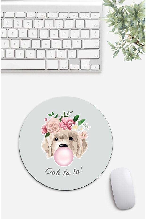Cute Golden Pattern Mouse Pad - 1