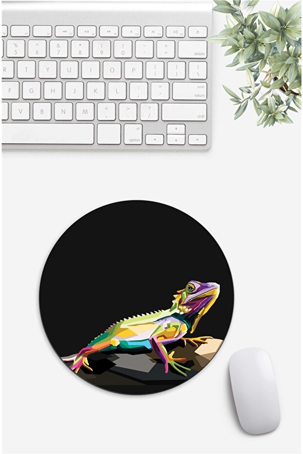 Polygonal Iguana Patterned Mouse Pad - 1