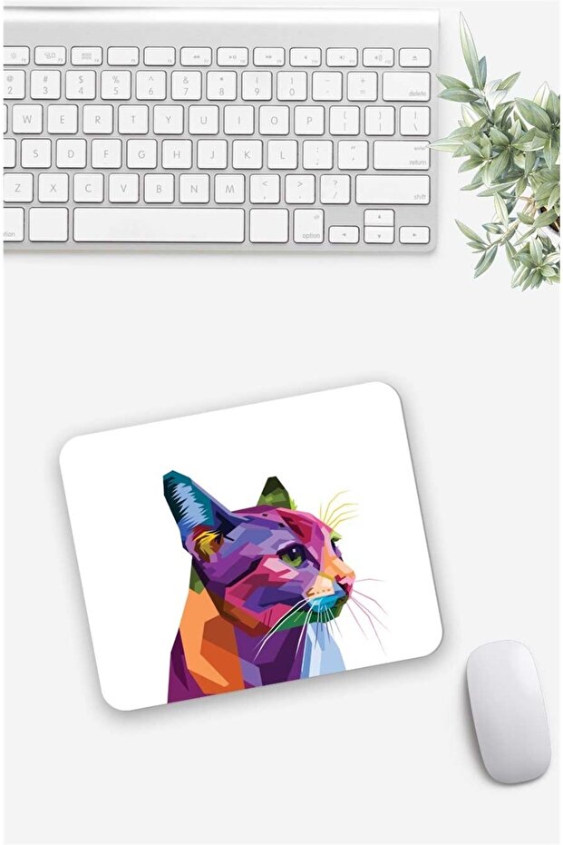 Polygonal Cat Pattern Mouse Pad - 1