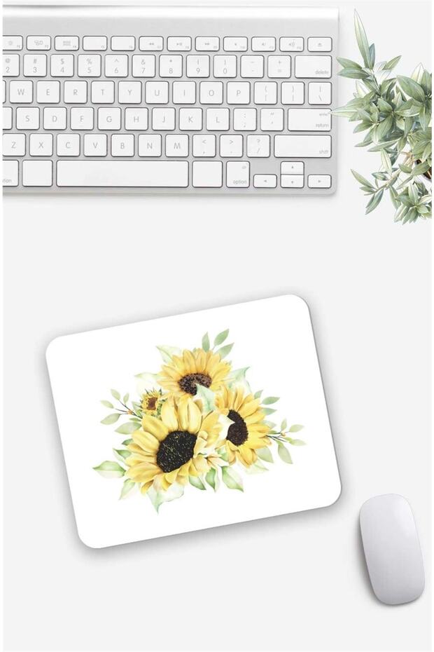 Sunflower Patterned Mouse Pad - 1