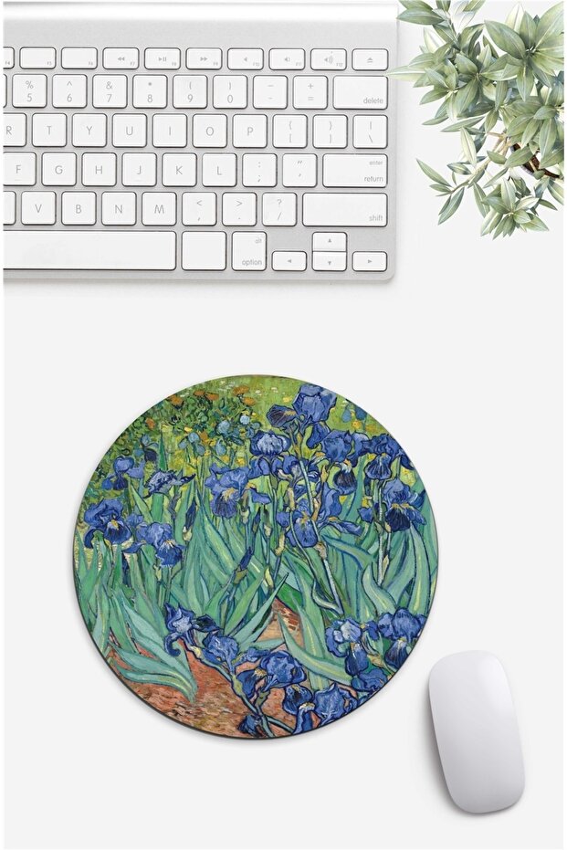 Van Gogh Irises Patterned Mouse Pad - 1