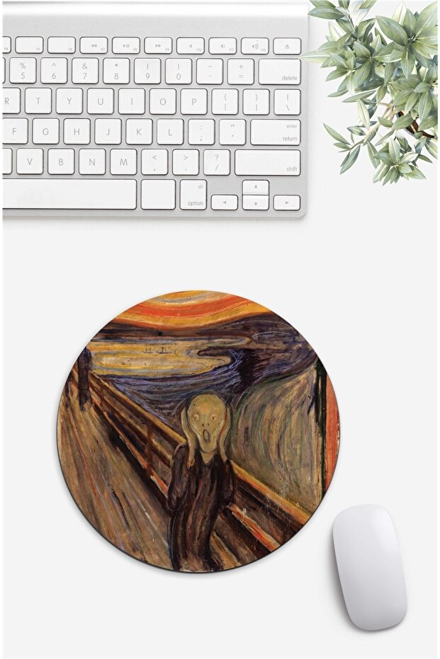 Edvard Munch Scream Pattern Mouse Pad - 1