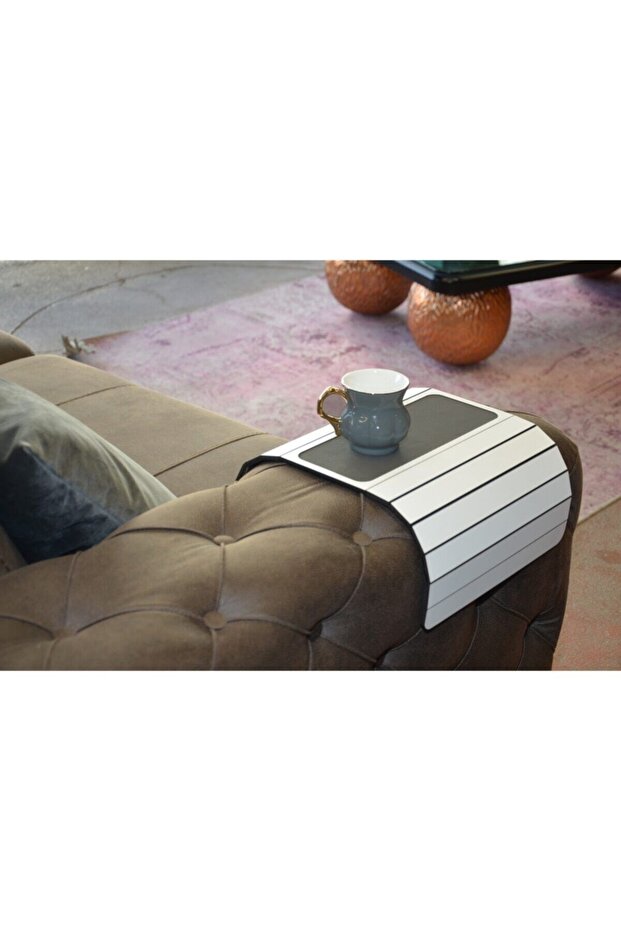 Armrest Tray Mdf 8 mm | Non-Slip Medium Area | Cup Holder and Phone Stand | 50X27.8 Seat Top