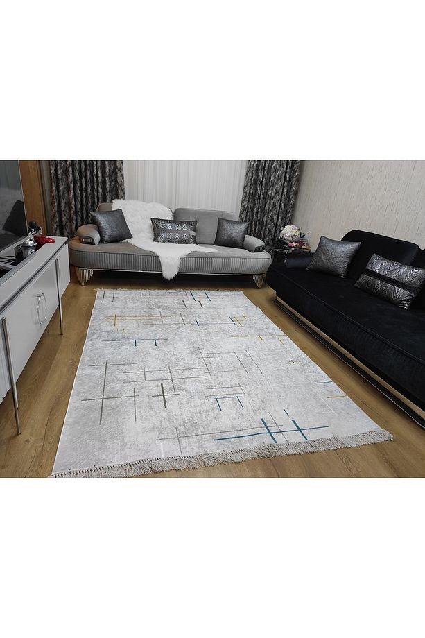 Dijital Baskılı Yıkanabilir Kaymaz Taban Ince Yazlık Salon Mutfak Halısı - 2
