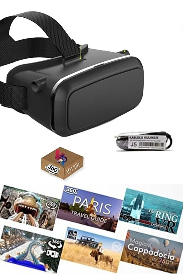 Vr Box Sanal Gerçeklik Gözlüğü Set 360 Vr Eğlenceli Içerik Paketi Set