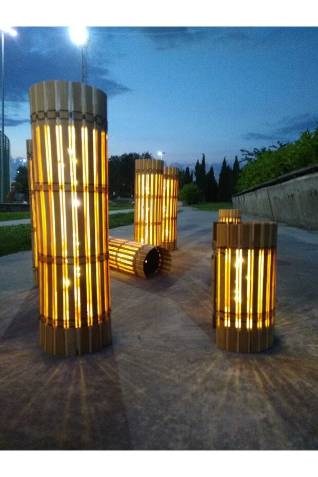 2 Adet Kablosuz Dekoratif Bambu Led Aplik (PİLLİ) Gece Lambası - 4
