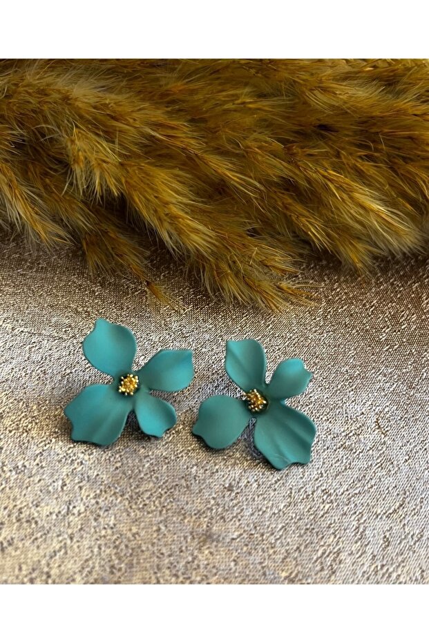 Green Flower Earrings