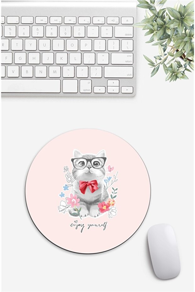Enjoy Cat Patterned Mouse Pad - 1