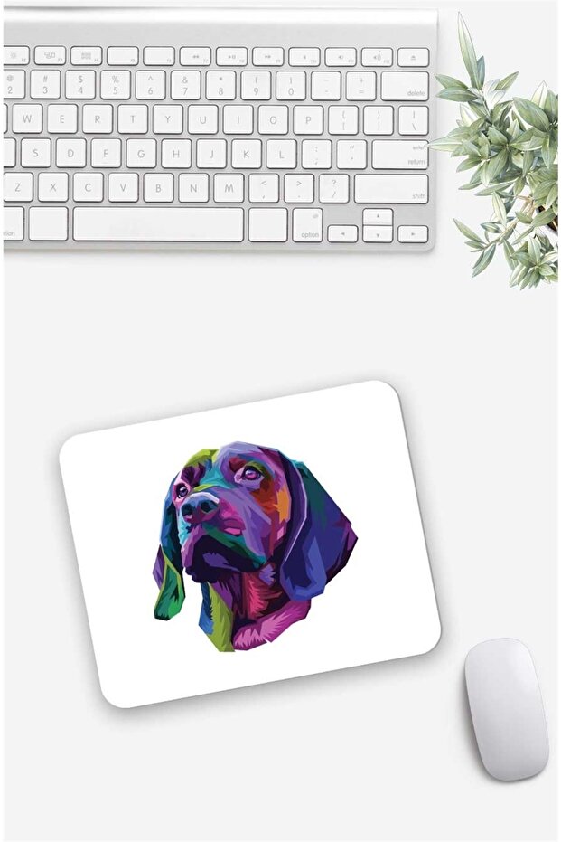Polygonal Dog Pattern Mouse Pad - 1