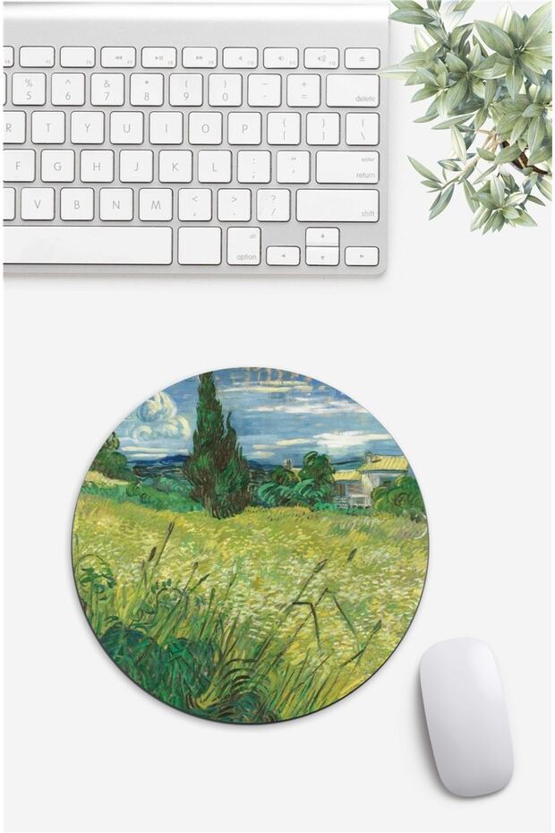 Van Gogh Green Field Patterned Mouse Pad