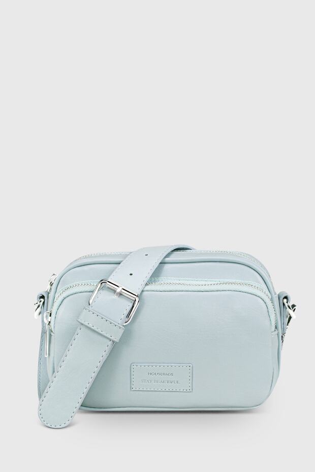 Women's Blue Multi-Pocket Adjustable Crossbody Bag