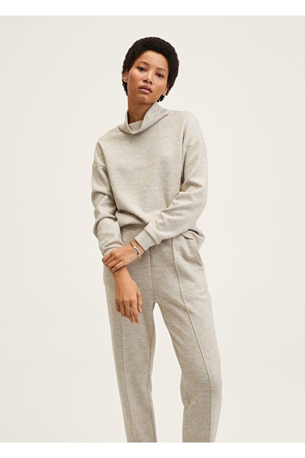 Dik Yakalı Sweatshirt - 1