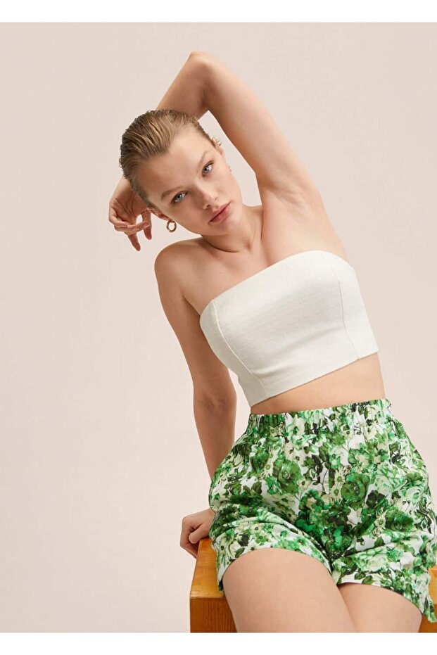 Çiçek Baskılı Şort - 8