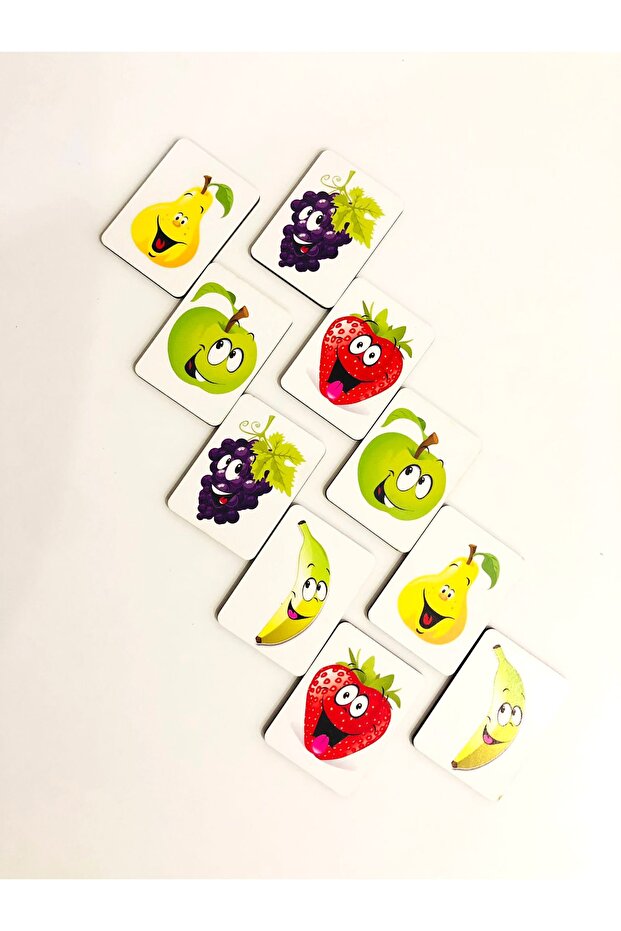 Wooden Matching Fruits Educational Toy Intelligence Cards Flashcards