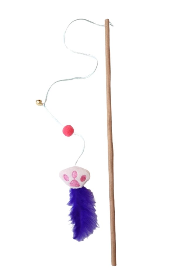 Plush Toy with Paw Figure and Sound Cat Fishing Rod