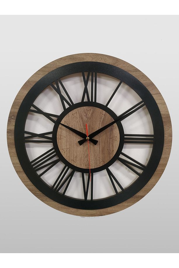 Lüks Modern Dekoratif Oval Ahşap Duvar Saati - 1