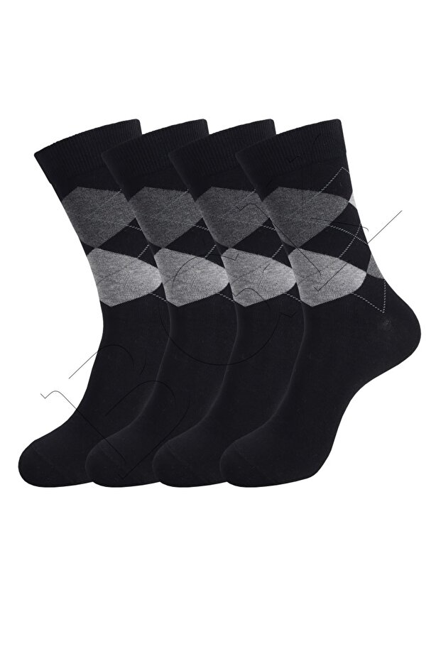 4 Pairs of Men's Patterned Socks