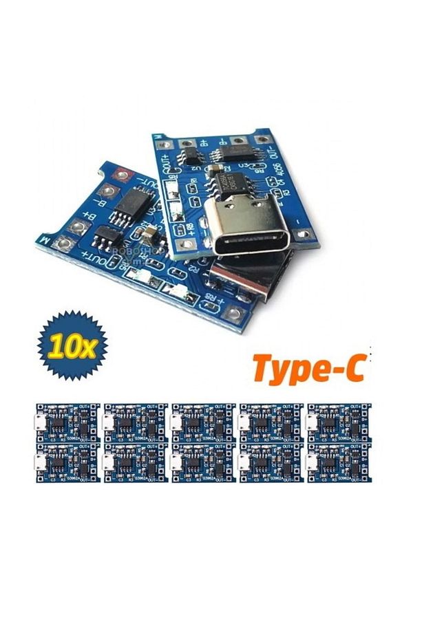 Tp4056 10 Adet Ters Akım Korumalı Tp4056 18650 Type C Lityum Pil Şarj Devresi Type-c - 1