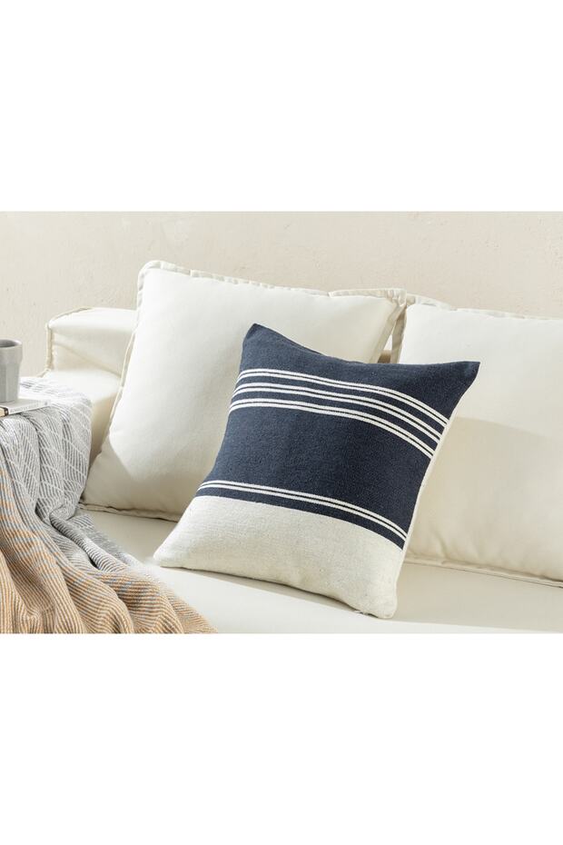 Moneta Woven Cushion Cover 45x45 cm Navy Blue
